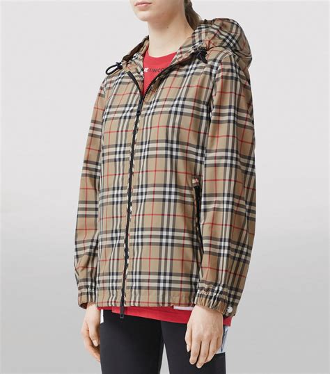 burberry vintage check hooded jacket